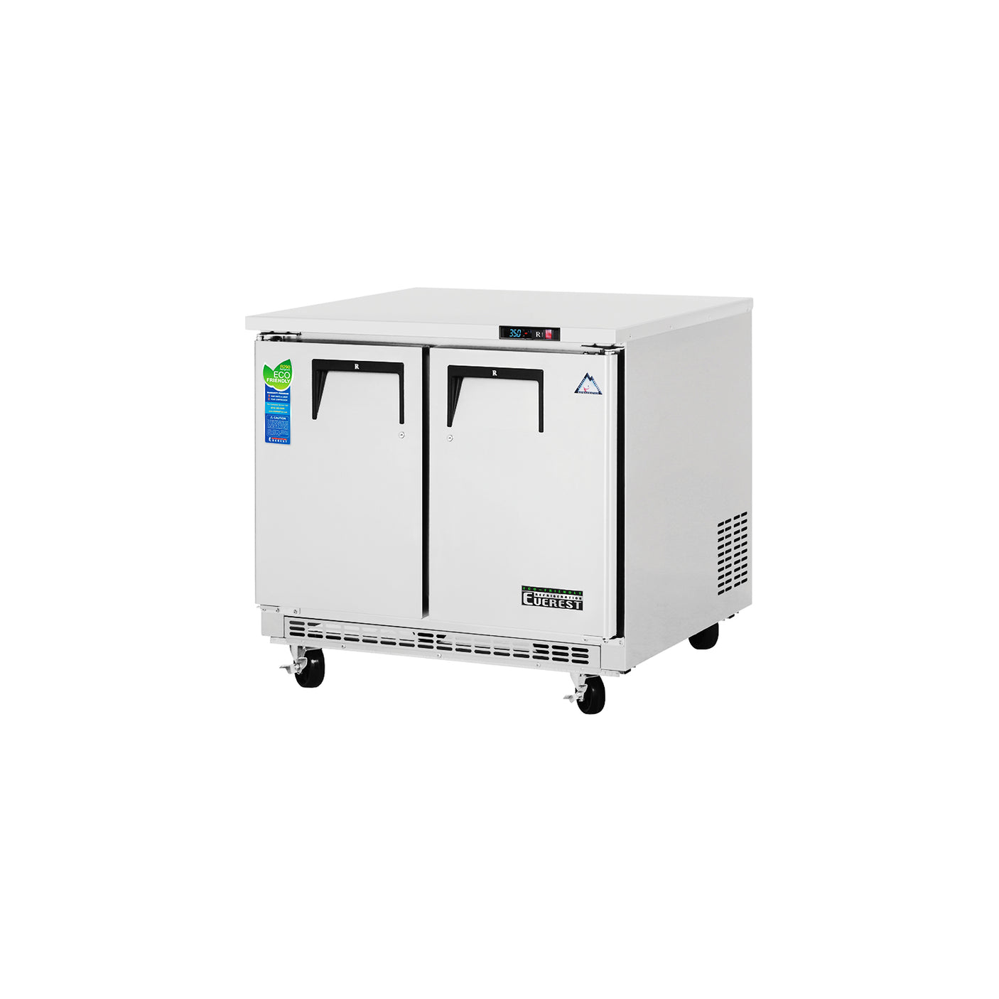 Everest ETBSR2 35 5/8" Stainless Steel 10 cu. ft Undercounter Refrigerator, 2 Solid Doors