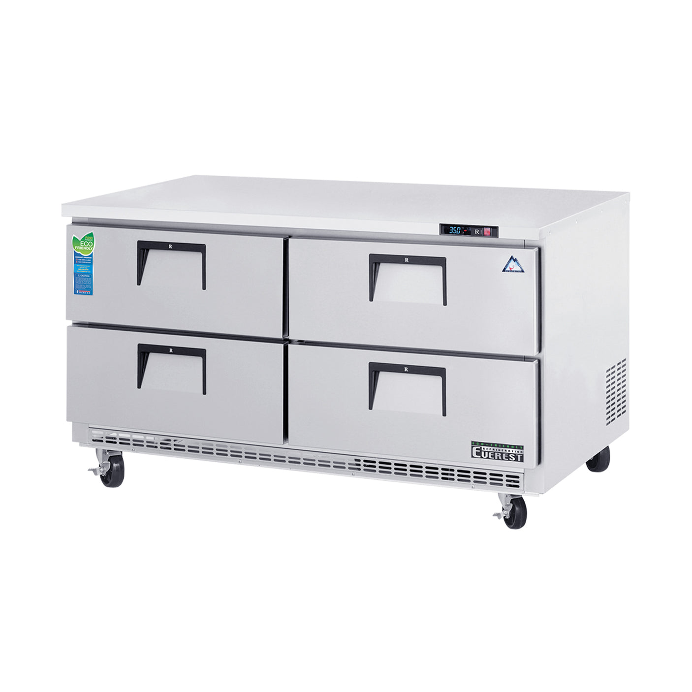 Everest ETBWR2-D4 59 1/4" Stainless Steel 18 cu. ft Undercounter Refrigerator, 4 Drawers