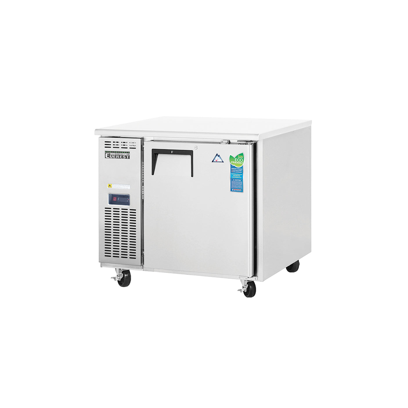 Everest ETF1 35 5/8" Stainless Steel 9 cu. ft Undercounter Freezer, 1 Solid Door