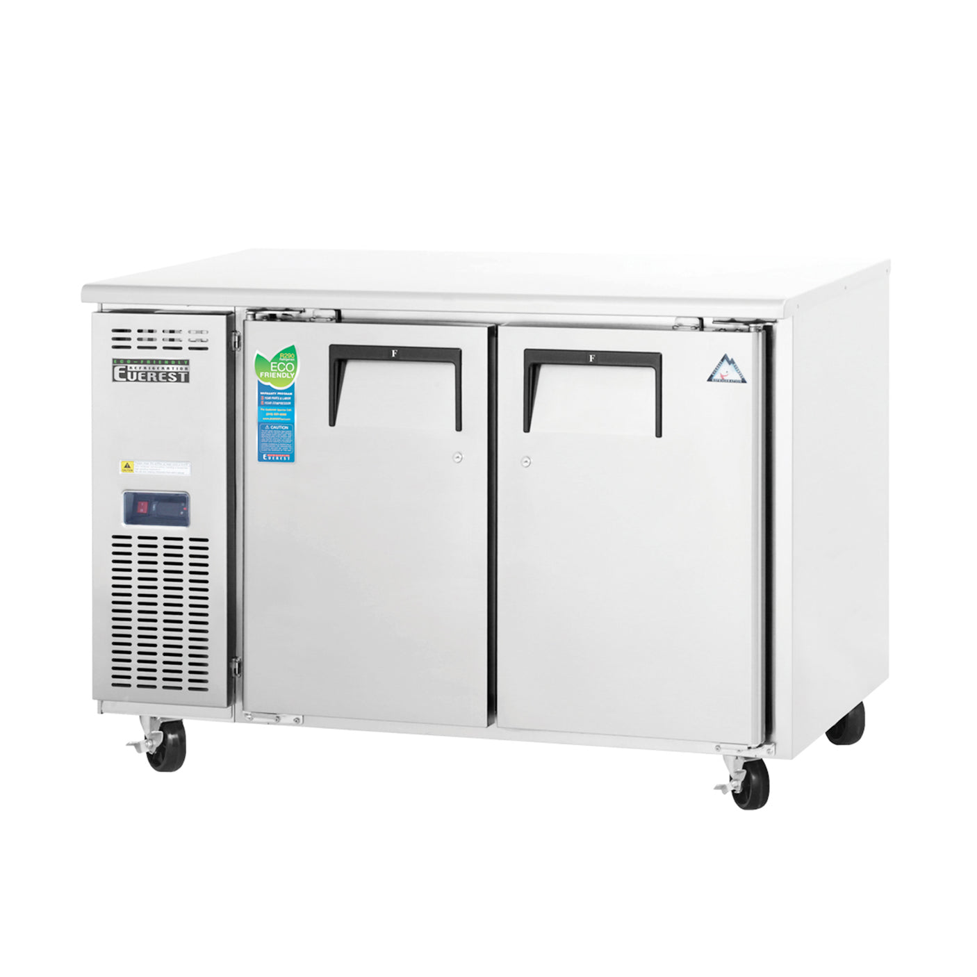 Everest ETR2-24 47 1/2" Stainless Steel 9 cu. ft Undercounter Refrigerator, 2 Solid Doors