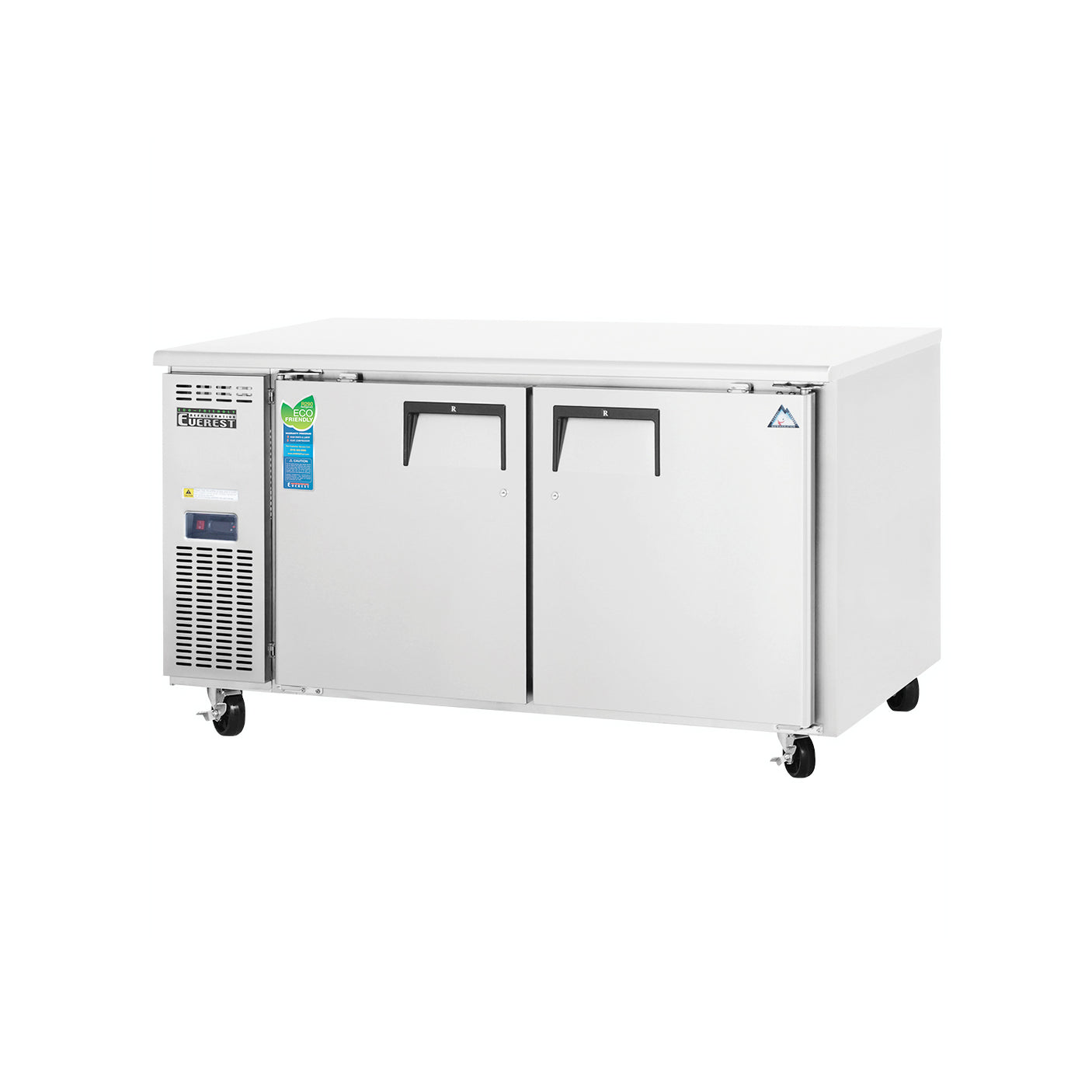 Everest ETWR2 59 1/4" Stainless Steel 18 cu. ft Undercounter Refrigerator, 2 Solid Doors