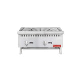 Flamaster FLM-CB24-M 24" Countertop Gas Charbroiler, NG/LPG, 70,000 BTU, 2 Burners