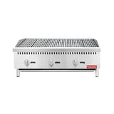 Flamaster FLM-CB36-M 36" Countertop Gas Charbroiler, NG/LPG, 105,000 BTU, 3 Burners