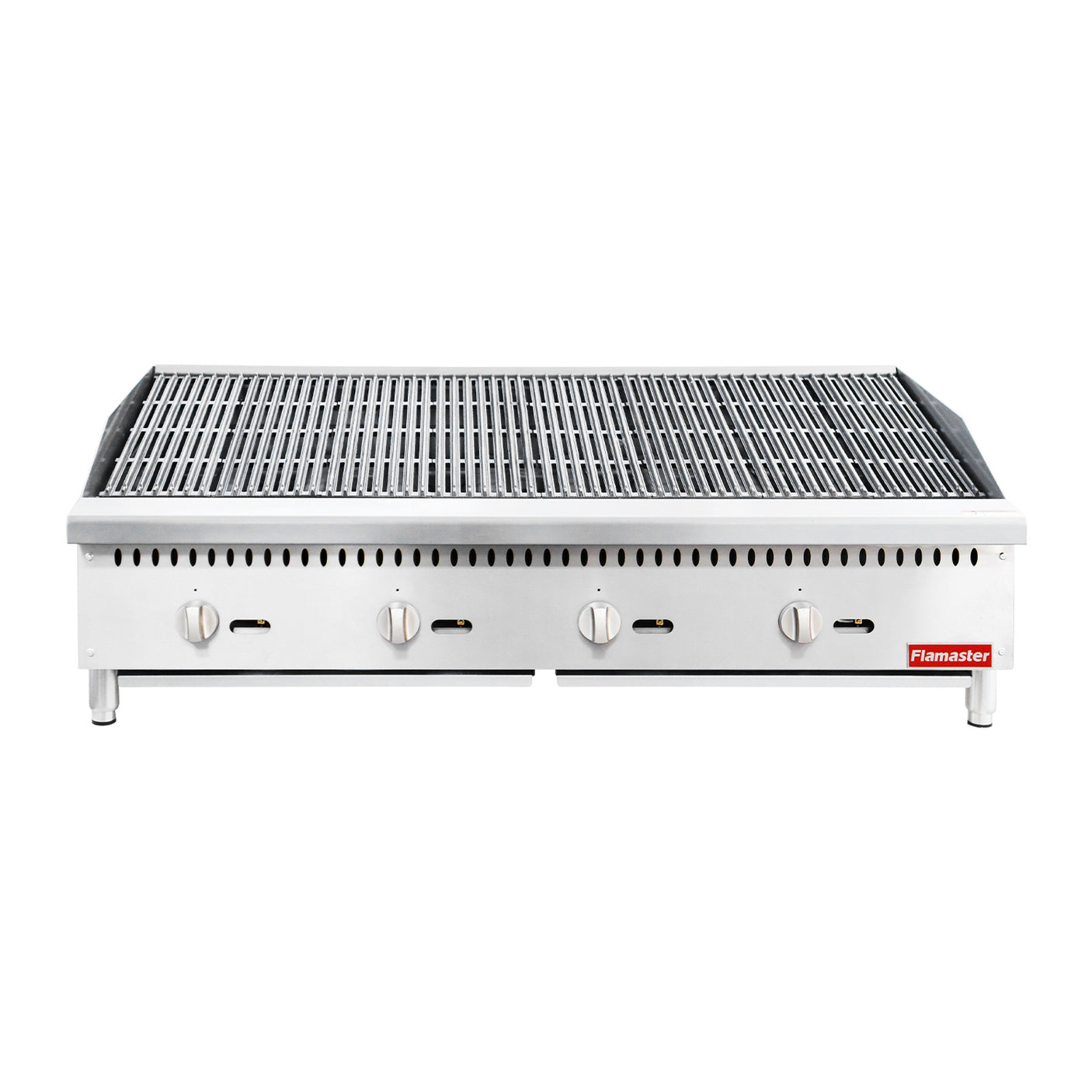 Flamaster FLM-CB48-M 48" Countertop Gas Charbroiler, NG/LPG, 140,000 BTU, 4 Burners
