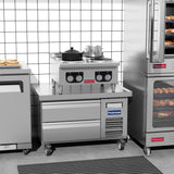 Flamaster FLM-EHP24 24" Commercial Electric Hot Plate - 4 Burners, 208V, 3 Phase