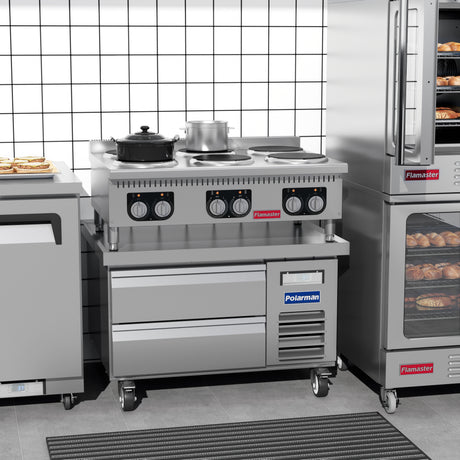 Flamaster FLM-EHP36 36" Commercial Electric Hot Plate - 6 Burners, 208V, 3 Phase