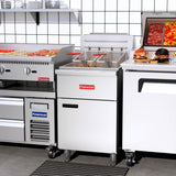 Flamaster FLM-F5-NG 21" Natural Gas Floor Fryer, 75-80 lb, 5 Tubes, 150,000 BTU