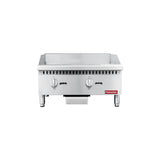 Flamaster FLM-G24-M 24" Countertop Griddle with Manual Control, NG/LPG, 60,000 BTU, 2 Burners
