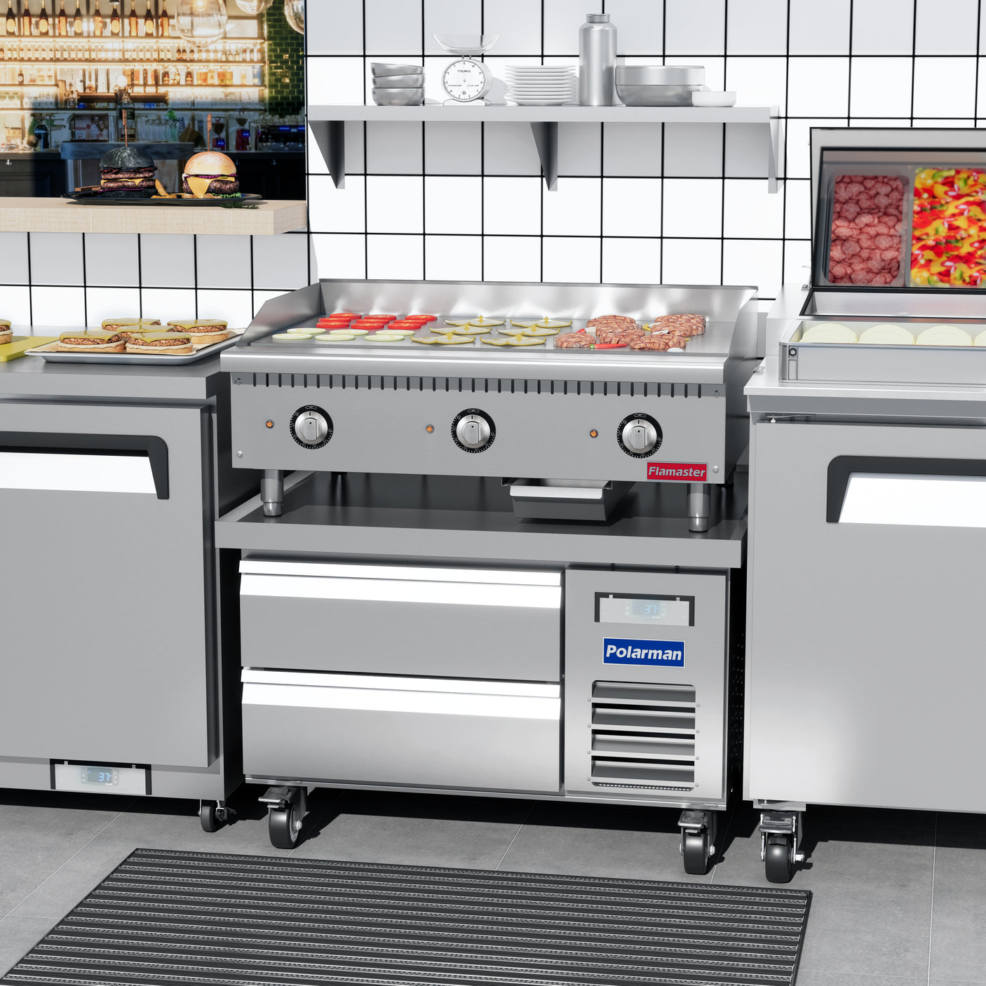 Flamaster FLM-G36-E 36" Commercial Electric Griddle - 208V/240V