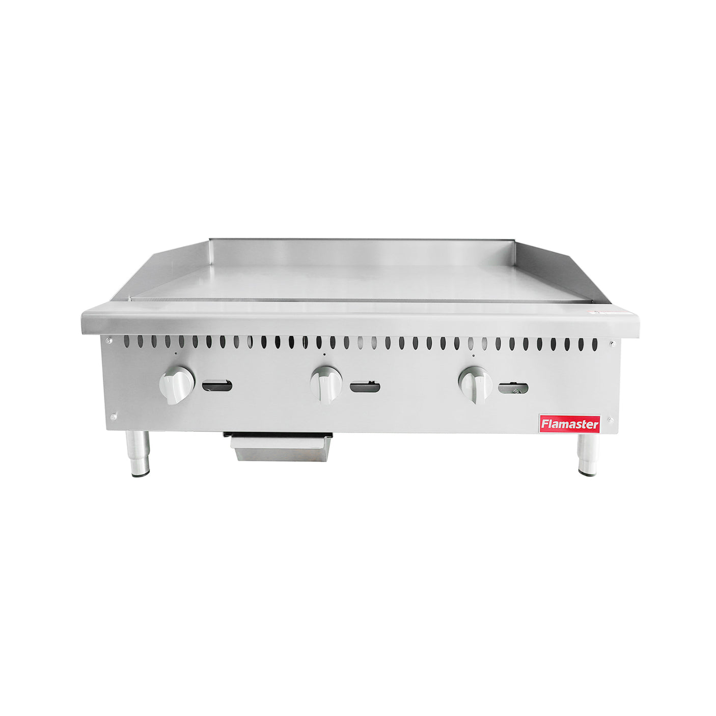 Flamaster FLM-G36-M 36" Countertop Griddle with Manual Control, NG/LPG, 90,000 BTU, 3 Burners