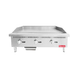 Flamaster FLM-G36-M 36" Countertop Griddle with Manual Control, NG/LPG, 90,000 BTU, 3 Burners