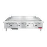 Flamaster FLM-G48-M 48" Countertop Griddle with Manual Control, NG/LPG, 120,000 BTU, 4 Burners