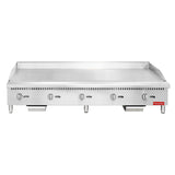 Flamaster FLM-G60-M 60" Countertop Griddle with Manual Control, NG/LPG, 150,000 BTU, 5 Burners