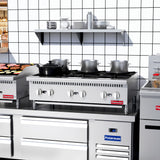 Flamaster FLM-HP36-M 36" Countertop Gas Hot Plate, NG/LPG, 150,000 BTU, 6 Burners