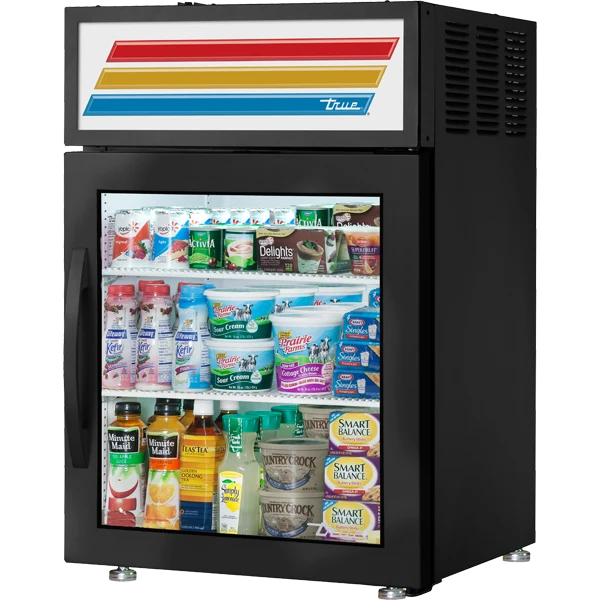 True GDM-05-HC~FGD01 24" Black Refrigerated Glass Door Merchandiser