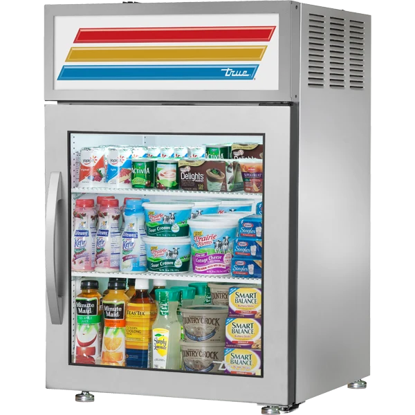 True GDM-05-S-HC~FGD01 24" Stainless Steel Refrigerated Glass Door Merchandiser