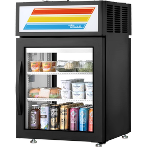 True GDM-05PT-HC~FGD01 24" Black Pass-Thru Refrigerated Glass Door Merchandiser