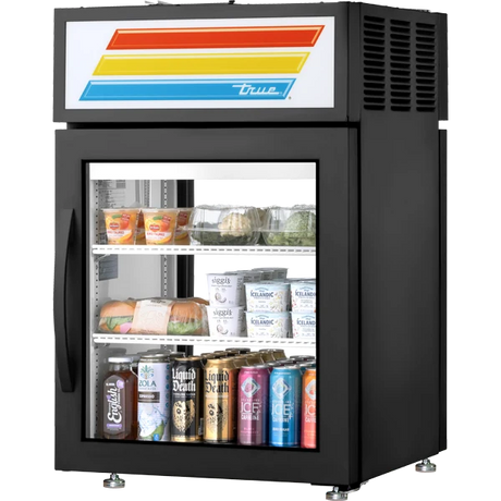 True GDM-05PT-HC~FGD01 24" Black Pass-Thru Refrigerated Glass Door Merchandiser