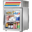 True GDM-05PT-S-HC~FGD01 24" Stainless Steel Pass-Thru Refrigerated Glass Door Merchandiser