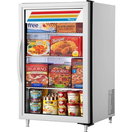 True GDM-07F-HC~TSL01 24 1/8" Black Glass Door Merchandiser Freezer