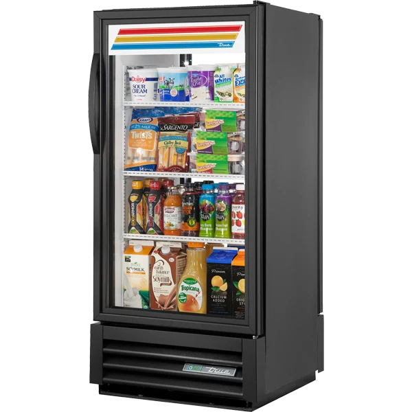 True GDM-10PT-HC~TSL01 24 7/8" Black Pass-Thru Refrigerated Glass Door Merchandiser