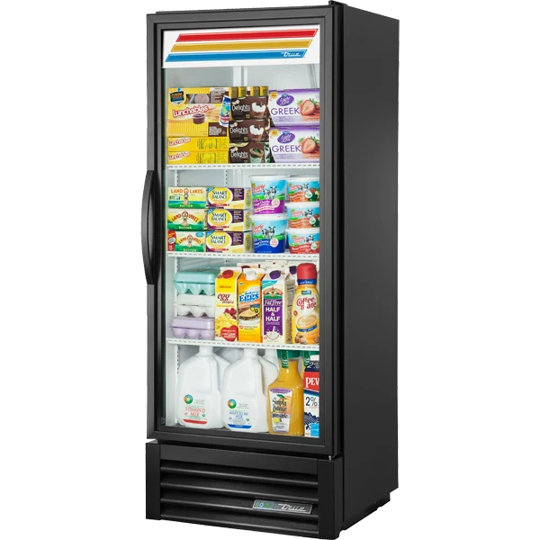 True GDM-12-HC~TSL01 Black Refrigerated Glass Door Merchandiser