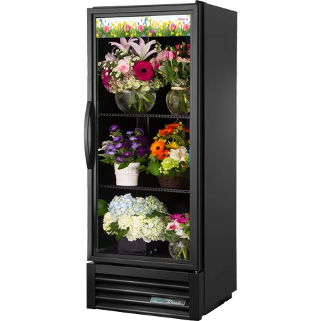 True GDM-12FC-HC~TSL01 Black Glass Door Floral Case Merchandiser