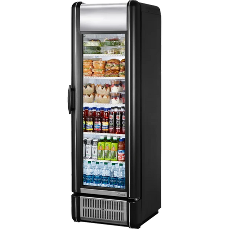 True GDM-15-RTO-HC-LD Black Retro Refrigerated Glass Door Merchandiser