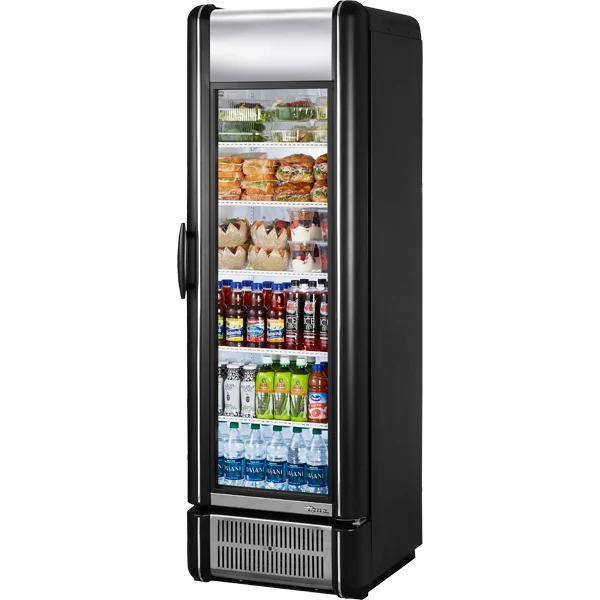 True GDM-15-RTO-HC-LD Black Retro Refrigerated Glass Door Merchandiser