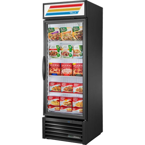 True GDM-23F-HST-HC~TSL01 Black Glass Door Merchandiser Freezer with Health Safety Timer