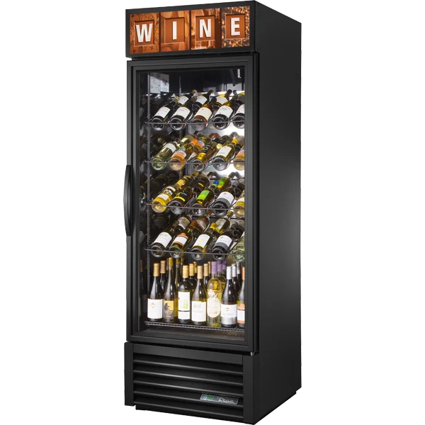 True GDM-23W-HC~TSL01 Black Glass Door Wine Merchandiser