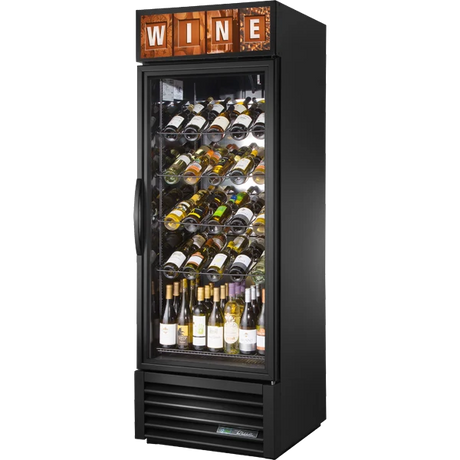 True GDM-23W-HC~TSL01 Black Glass Door Wine Merchandiser