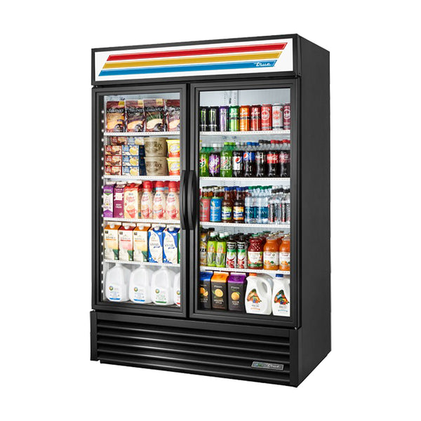 True GDM-49-HC~TSL01 54 1/4" Black Refrigerated Glass Door Merchandiser with LED Lighting