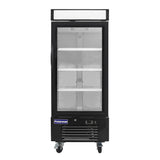 Polarman PLM-HGD12R 25" Black Refrigerated Single Swing Glass Door Merchandiser with LED Lighting, 12 cu.ft
