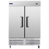 Chumart  53 15/16" Reach-In Freezer with Double Solid Doors, Bottom Mount, Stainless Steel, 49 cu. ft.