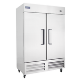 Chumart  53 15/16" Reach-In Freezer with Double Solid Doors, Bottom Mount, Stainless Steel, 49 cu. ft.