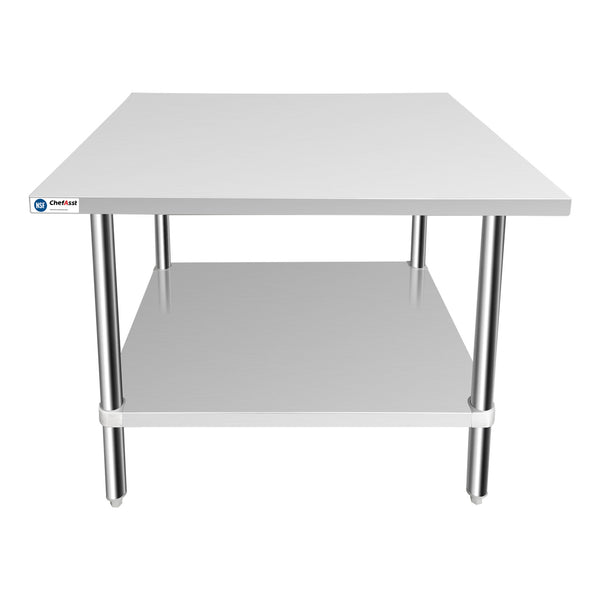 ChefAsst 30" x 36" 16-Gauge 304 Stainless Steel Commercial Work Table with 201 Stainless Steel Legs and Undershelf