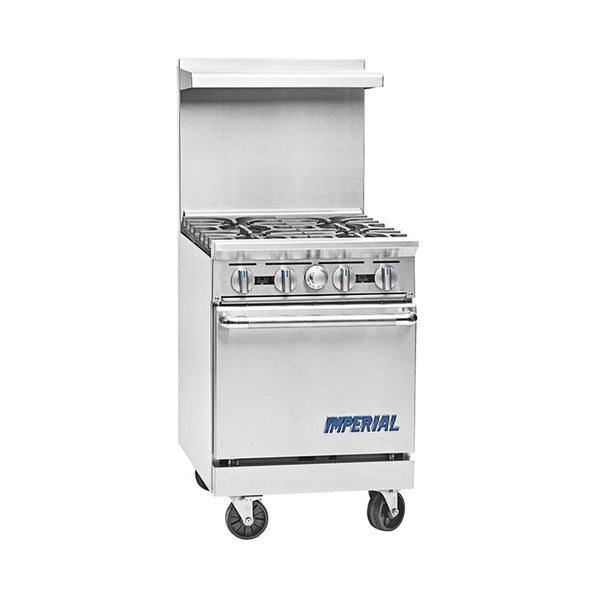 Imperial Range IR-4NG Pro Series 24" Space Saver Natural Gas 4 Burner Range with 20" Oven - 155,000 BTU