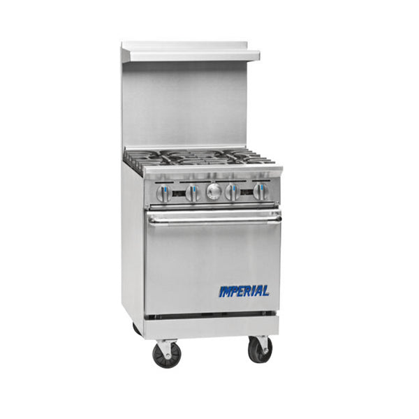 Imperial Range IR-4NG Pro Series 24" Space Saver Natural Gas 4 Burner Range with 20" Oven - 155,000 BTU