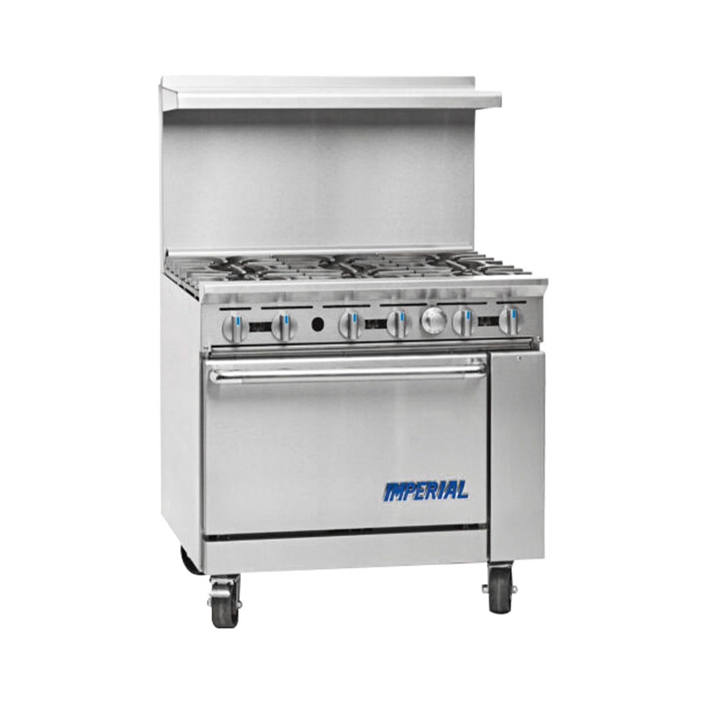 Imperial Range IR-6NG Pro Series 36" Natural Gas 6 Burner Range with 26 1/2” Oven - 227,000 BTU