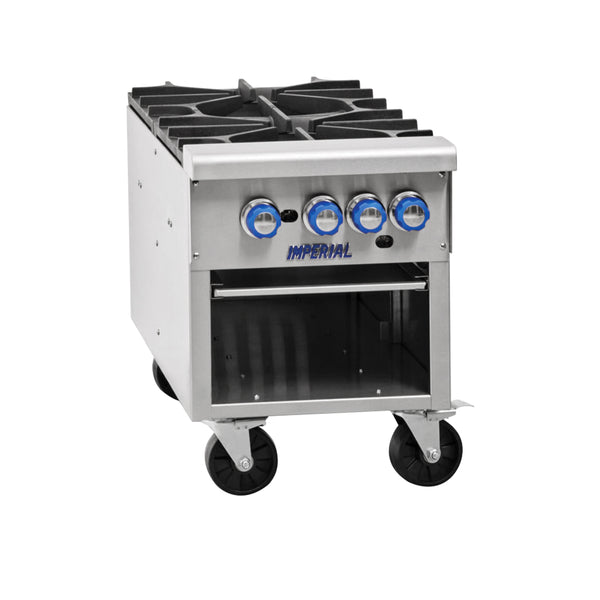 Imperial Range ISPA-18-2-NG 18" Natural Gas 2 Burner Stock Pot Range - 180,000 BTU
