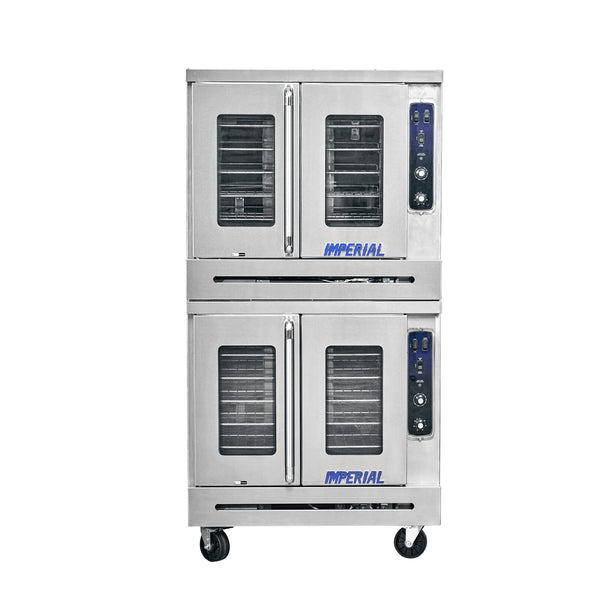 Imperial Range PCVG-2 Pro Series Double-Deck Two-Door Natural Gas Convection Oven with Two-Speed Motor - 140,000 BTU