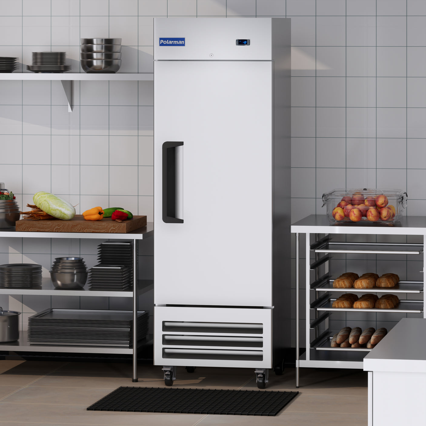 Polarman PLM-19FS 26 3/16" Reach-In Freezer with Single Solid Door, Bottom Mount, Stainless Steel, 19 cu. ft.