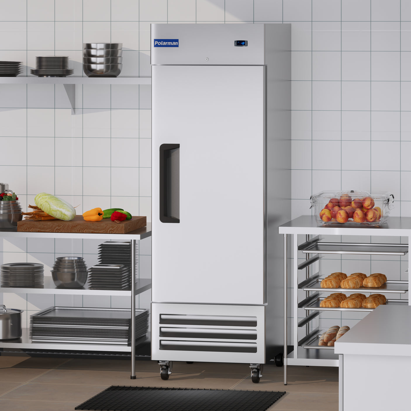 Polarman PLM-27FS 26 3/4" Reach-In Freezer with Single Solid Door, Bottom Mount, Stainless Steel, 23 cu. ft.