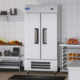 Polarman PLM-35FS 39 1/2" Reach-In Freezer with Double Solid Doors, Bottom Mount, Stainless Steel, 35 cu. ft.