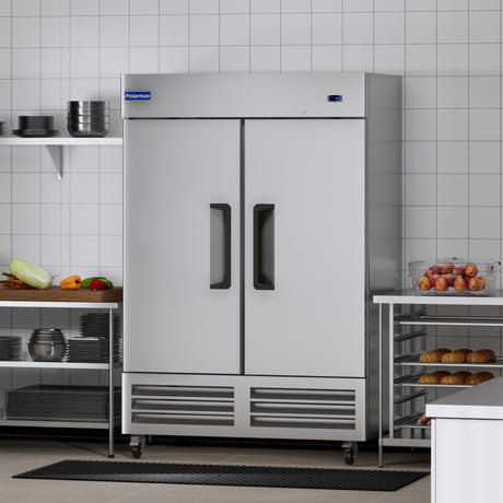Polarman PLM-54FS 53 15/16" Reach-In Freezer with Double Solid Doors, Bottom Mount, Stainless Steel, 49 cu. ft.