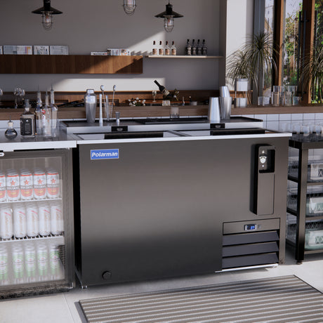 Polarman PLM-B50A 49 7/16" Black Horizontal Bottle Cooler