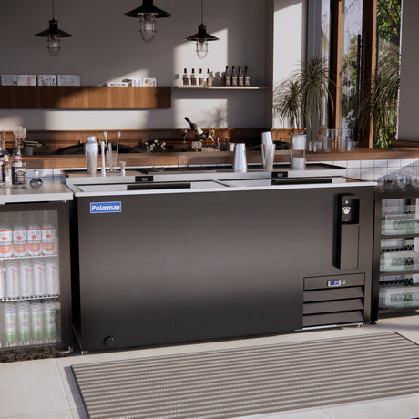 Polarman PLM-B65A 64 5/16" Black Horizontal Bottle Cooler