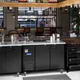 Polarman PLM-BC-2 58 3/4" Black Solid Door Back Bar Refrigerator with LED Lighting