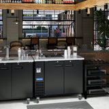 Polarman PLM-BC2-24 49" Black Solid Door Back Bar Refrigerator with LED Lighting